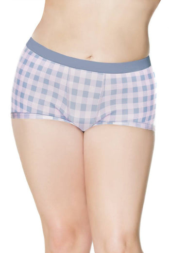 Coquette - 21504 Plus - Unisex Short - Grey/Pink - OS/XL - Stag Shop