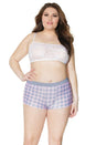 Coquette - 21504 Plus - Unisex Short - Grey/Pink - OS/XL - Stag Shop