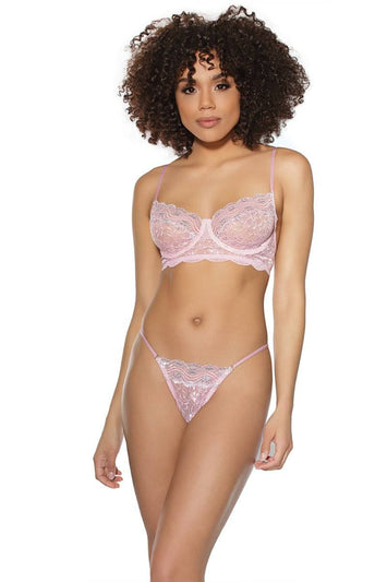 Coquette - 21509 - Bra & G-String Set - Pink - Stag Shop