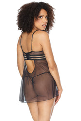 Coquette - 22108 - Babydoll & G-String Set - Black - Stag Shop