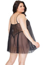 Coquette - 22109 PLUS - Mesh Chemise - Black - OS/XL - Stag Shop