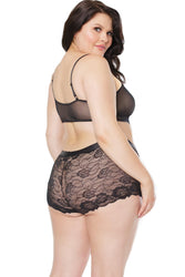 Coquette - 22135 PLUS - Mesh Bralette - Black - OS/XL - Stag Shop