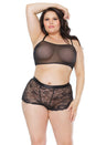 Coquette - 22135 PLUS - Mesh Bralette - Black - OS/XL - Stag Shop