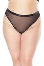 Coquette - 22136 PLUS - Crotchless Mesh Panty - Black - OS/XL - Stag Shop