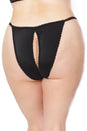 Coquette - 22137 PLUS - Crotchless Panty - Black - OS/XL - Stag Shop