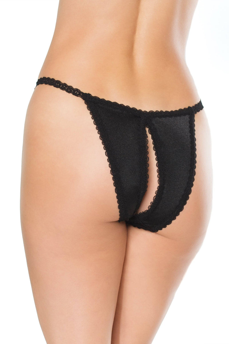 Coquette - 22137 - Crotchless Panty - Black - OS - Stag Shop