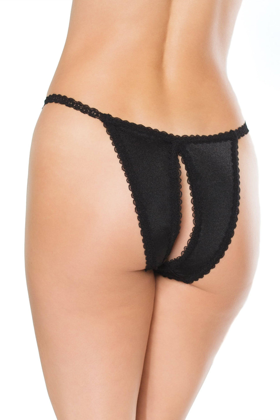 Coquette - 22137 - Crotchless Panty - Black - OS - Stag Shop