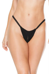 Coquette - 22137 - Crotchless Panty - Black - OS - Stag Shop