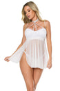 Coquette - 22141 - Babydoll & Thong Set - White - Stag Shop