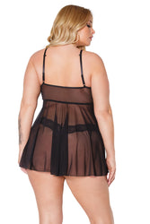 Coquette - 22308X - Babydoll & Thong - Black - OS/XL - Stag Shop