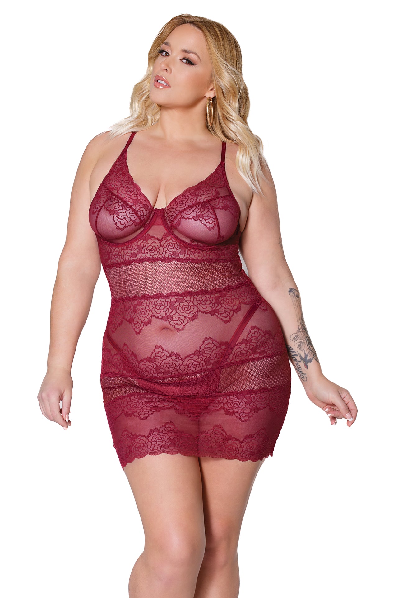 Coquette - 22311 - Chemise - Merlot - Stag Shop