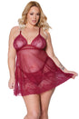 Coquette - 22312X - Babydoll & Thong - Merlot - Stag Shop