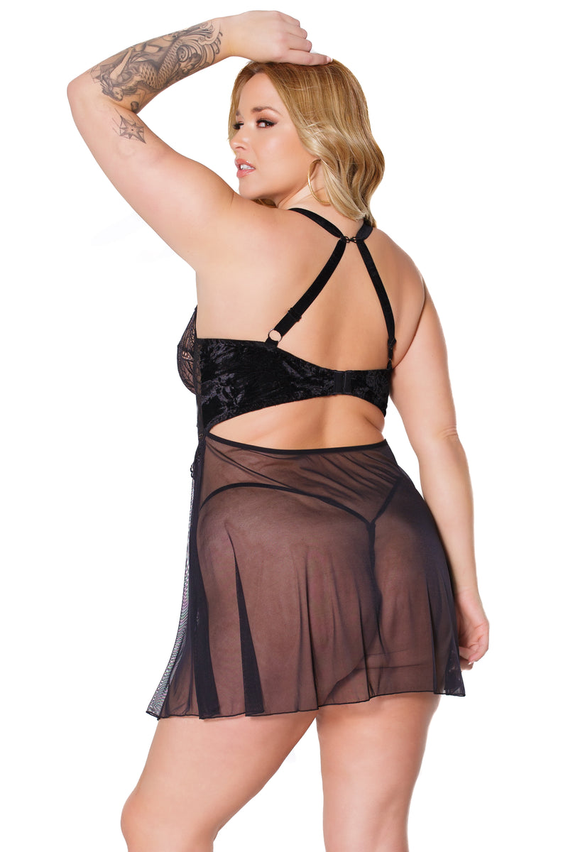 Coquette - 22317X - Babydoll & G-String - Black - Stag Shop