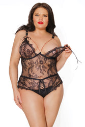 Coquette - Black Label Collection - 22516 - Crotchless Teddy - OS/XL - Stag Shop