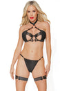 Coquette - Black Label Collection - 22522 - Bra, G-String & Leg Garters Set - OS - Stag Shop