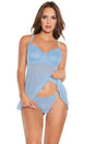 Coquette - 23123 - Babydoll & Thong - Blue/Gold - Stag Shop