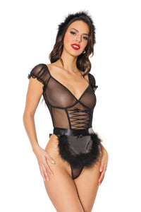 Thumbnail for Coquette - 23326 - Teddy, Apron & Headpiece - Black - OS - Stag Shop