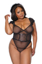Coquette - 23326 - Teddy, Apron & Headpiece - Black - OS/XL - Stag Shop
