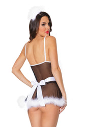 Coquette - 23327 - Babydoll, Apron & Headpiece - Black - OS - Stag Shop