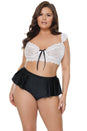 Coquette - 24132 - Crop Top & Shorts - Black/White - OS/XL - Stag Shop