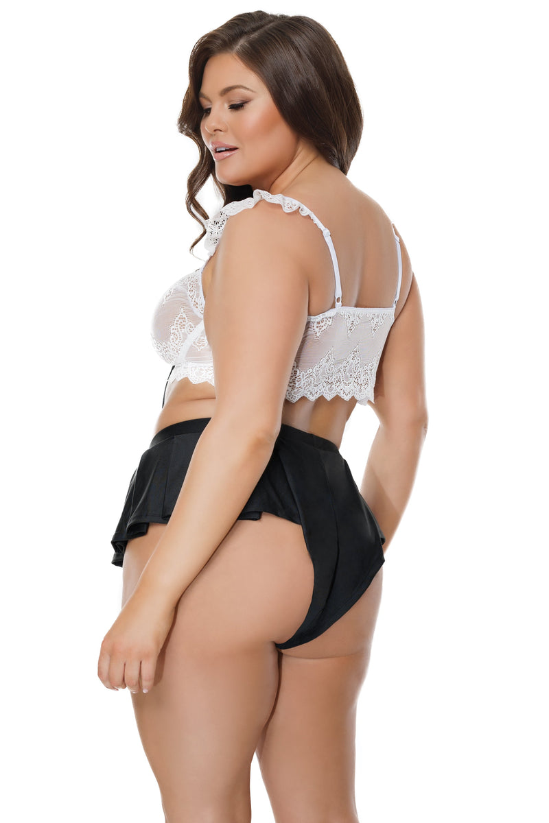 Coquette - 24132 - Crop Top & Shorts - Black/White - OS/XL - Stag Shop