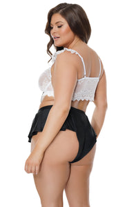 Thumbnail for Coquette - 24132 - Crop Top & Shorts - Black/White - OS/XL - Stag Shop