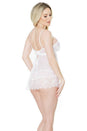 Coquette - 2484 - Babydoll & G-String Set - OS - White - Stag Shop