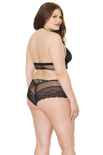 Coquette - 2489X - Top & Short Set - OS/XL - Black - Stag Shop