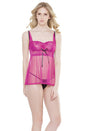 Coquette - 2524 - Babydoll & Crotchless G-String Set - OS - Magenta - Stag Shop
