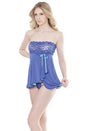 Coquette - 2532 - Babydoll & G-String Set - OS - Cobalt/Aqua - Stag Shop