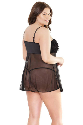 Coquette - 2534X - Ruffle Babydoll - OS/XL - Stag Shop