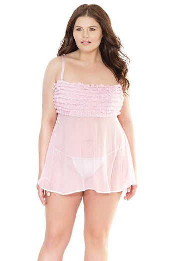 Coquette - 2534X - Ruffle Babydoll - OS/XL - Stag Shop