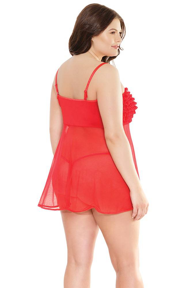 Coquette - 2534X - Ruffle Babydoll - OS/XL - Stag Shop