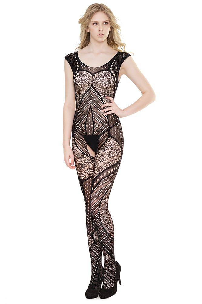 Coquette - 2561 - Bodystocking - OS - Black - Stag Shop