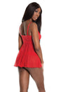 Coquette - 2571 - Babydoll & Thong Set - Red - OS - Stag Shop