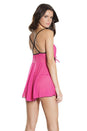 Coquette - 2589 - Babydoll & G-String Set - Pink/Black - OS - Stag Shop