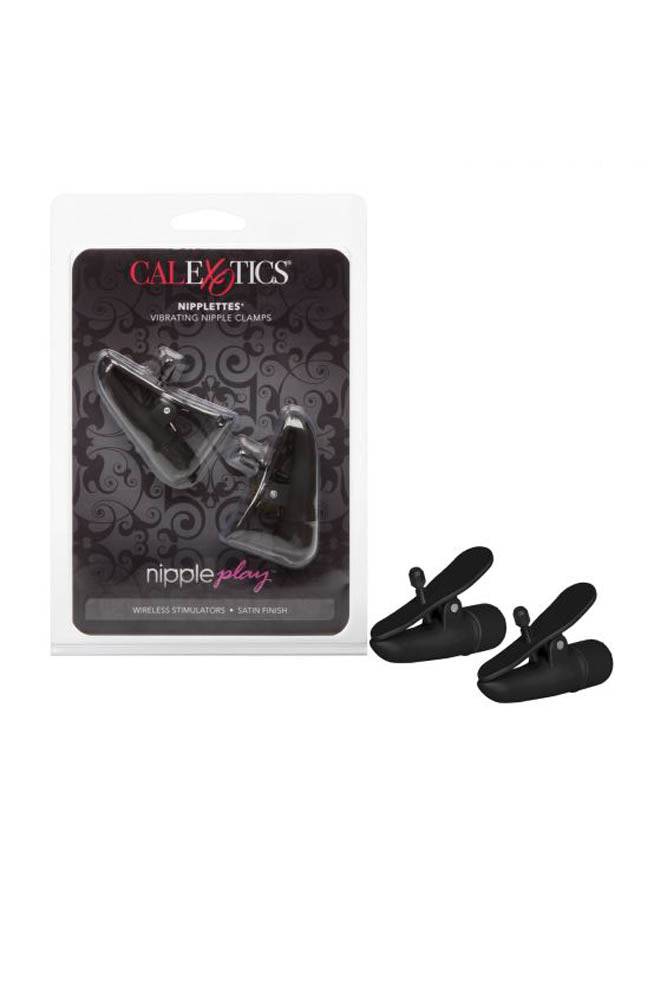 Cal Exotics - Nipple Play - Nipplettes Vibrating Nipple Clamps - Black - Stag Shop