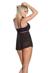 Coquette - 2592 - Babydoll & G-string Set - Black - OS - Stag Shop