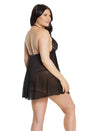 Coquette - 2603X - Babydoll & G-string Set - Black - OSXL - Stag Shop