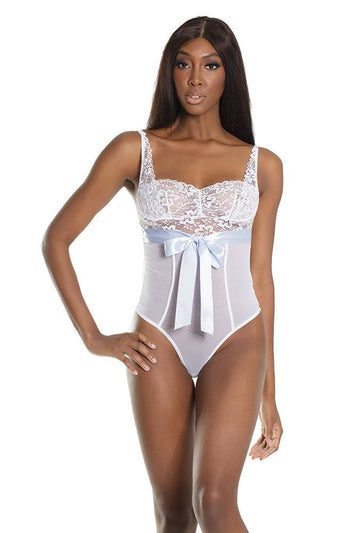 Coquette - 2615 - Bridal Teddy - White/Blue - OS - Stag Shop