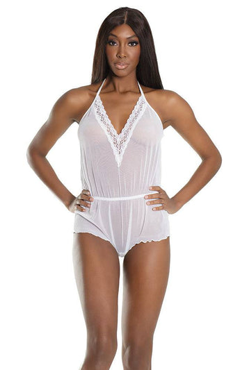 Coquette - 2616 - Mesh Romper - White - OS - Stag Shop