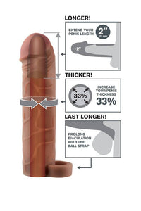 Thumbnail for Pipedream - Fantasy X-tensions - Perfect 2 Inch Penis Extension with Ball Strap - Brown - Stag Shop