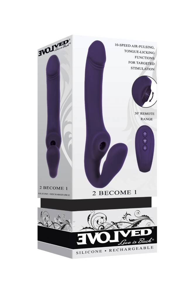 Evolved - 2 Become 1 - Dual Stimulation Strapless Strap-On & Remote - Purple - Stag Shop