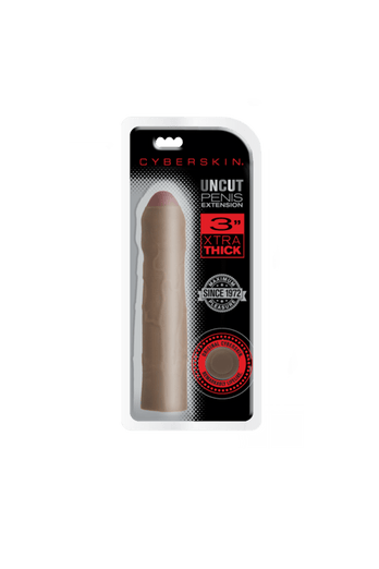 Topco - Cyberskin - 3I nch Xtra Thick Uncut Penis Extension - Dark - Stag Shop