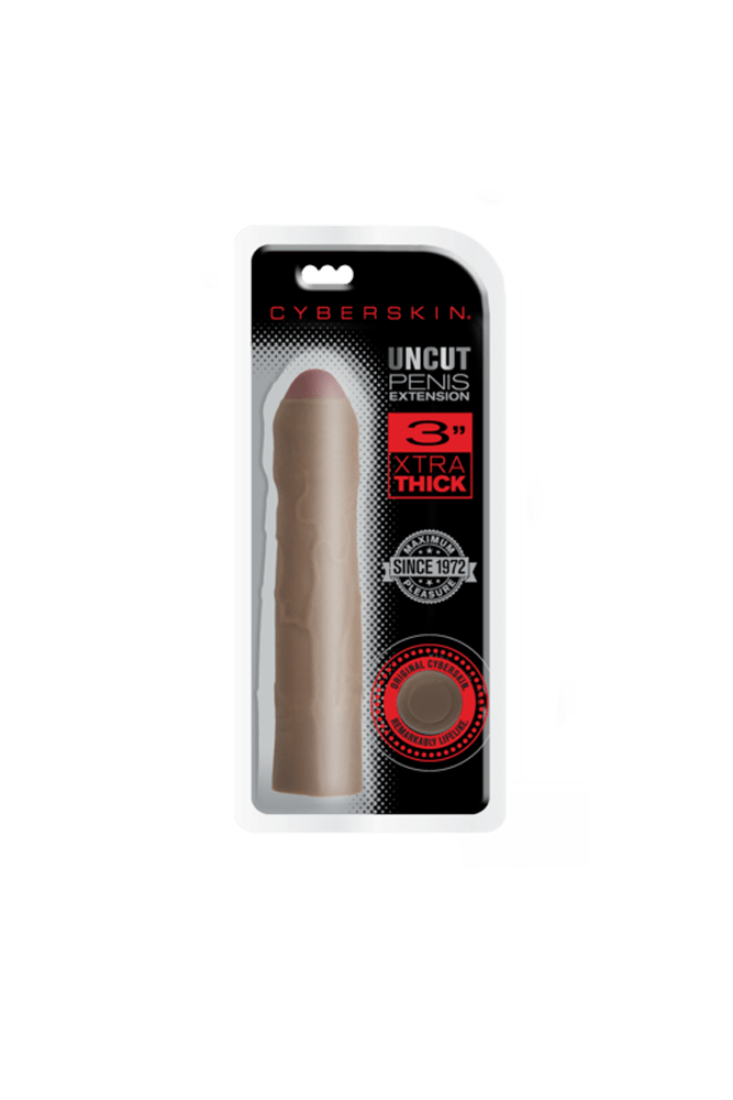 Topco - Cyberskin - 3I nch Xtra Thick Uncut Penis Extension - Dark - Stag Shop