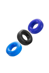 Ox Balls - Hunky Junk - 3-Pack Cock Ring Set - Blue - Stag Shop
