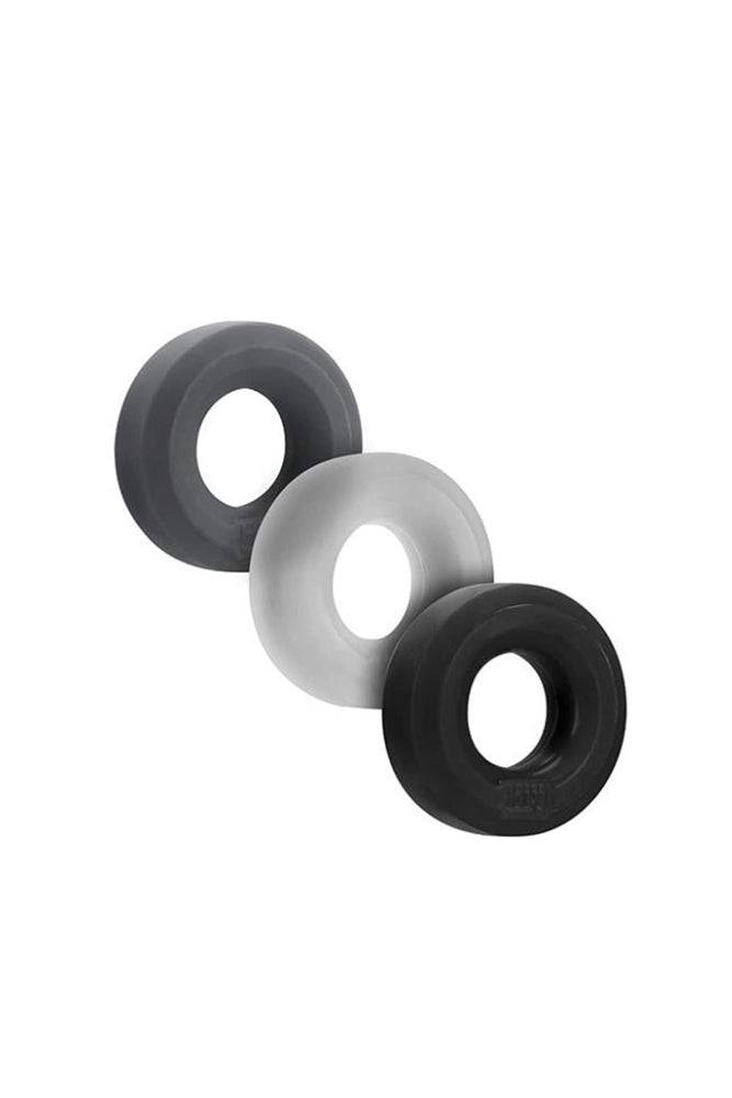 Ox Balls - Hunky Junk - 3-Pack Cock Ring Set - Grey - Stag Shop