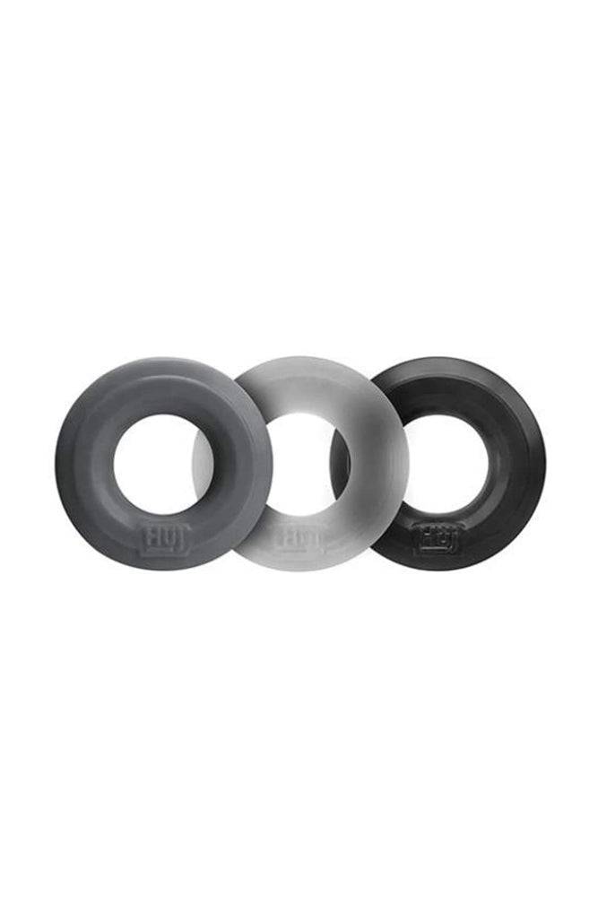 Ox Balls - Hunky Junk - 3-Pack Cock Ring Set - Grey - Stag Shop