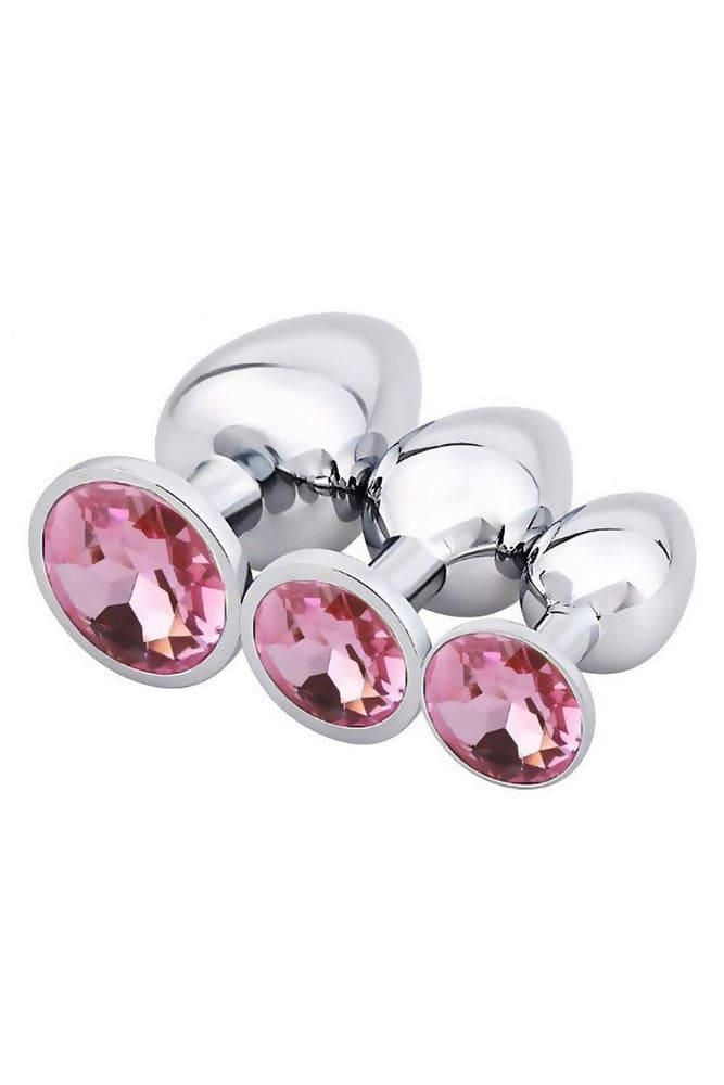 Ego Driven - Jewelled Metal Butt Plug - Pink - Stag Shop