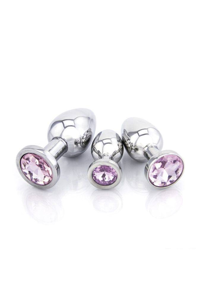 Ego Driven - Jewelled Metal Butt Plug - Pink - Stag Shop
